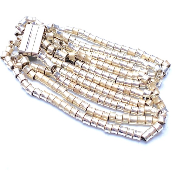 Allsorts Sterling Silver 5-Strand Bracelet — Links of London — 7.5" EUC - Picture 2 of 9